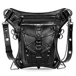 Steampunk Crossbody Shoulder Bag Messenger Gothic Waist Fanny Pack Chain Drop Leg Hip Holster Belt Purse Pouch