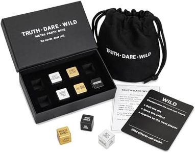 Truth or Dare Metal Dice Game for Adults – 8 Aluminum Dice Set with Wild Modifier System for Bachelorette Parties, Date Nights & Girls Night Out