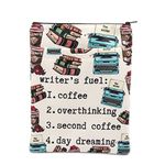 ENSIANTH Writer Gift Writer's Fuel Book Sleeve Novelist Gift Writing Lovers Gift Writer Appreciation Book Cover with Zipper (CA writer fuel)