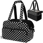 PetAmi Small Dog Purse Carrier, Soft-Sided Pet Carrier Bag with Pockets, Portable Puppy Cat Travel Handbag Tote, Airline Approved Breathable Mesh, Poop Bag Dispenser, Max 18 lbs, Polka Dot Black