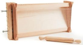 Chitarra Pasta Maker with Rolling Pin by Verve CULTURE, Traditional Italian Pasta Maker Machine with Pasta Roller, Noodle Maker, 17” X 8.5” X 3.5” Board, 9.5'' x 1”Rolling Pin