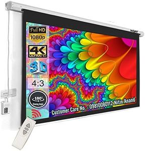 Inlight® 120 inches Diagonal, UHD-3D-4K Ready Technology Motorised Projector Screen 4:3 Picture Aspect Ratio, 8 Ft. x 6 Ft., with Cordless Remote(White)