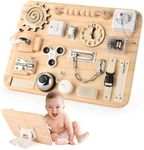 Potatomato Montessori Large Busy Board - Wooden Sensory Toys -Fidget Activity Board for Toddlers Boys and Girls- Motor Skills Gifts for ADHD & Autistic Children Kids 3 4 Years Old