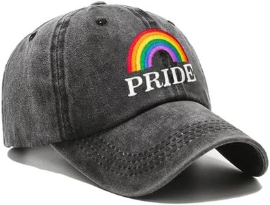 LGBT Embroidered Baseball Hat Pride Rainbow Denim Hats Pride Baseball Hats LGBT Embroidery Hat for Men Women Black