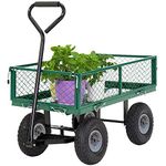 BestMassage Garden Carts Yard Dump Wagon Cart Lawn Utility Cart Outdoor Steel Heavy Duty Beach Lawn Yard Landscape