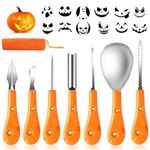 Greatever Halloween Pumpkin Carving Kit,Professional and Heavy Duty Stainless Steel Tools,Pumpkin Carving Set with Carrying Case (7Pcs)