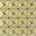 JRM Peelable Backsplash Metal Mosaic Tiles Kitchen, Home, Wall Decor with Aluminum Panels Pinwheel and Glass Mix (Pack of 1, Golden)