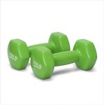 Amazon Basics Vinyl 15 Pound Dumbbells - Set of 2, Teal