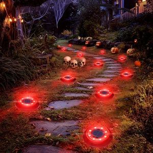 Flacchi Solar Lights Outdoor Waterproof - Red 12 Pack 2-in-1 Ground Lights