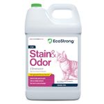 Eco Strong Cat Urine Cleaner & Odor Remover | Enzymatic Cat Urine Stain Miracle Eliminator for Carpet, Laundry, Bedding, Indoor or Outdoor Multi-Surface Pet Messes – 1 Gallon