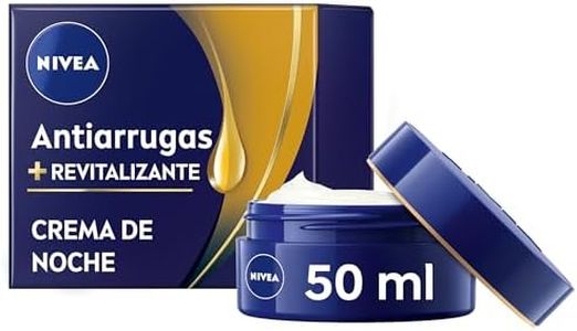NIVEA Crema de noche antiarrugas revitalizante 55+, crema hidratante facial para mujer con aceite de aguacate, crema antiarrugas para mujer formulada para pieles maduras