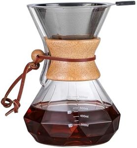 Wuciray Cafetera Manual con Filtro Cafetera de Filtro Cafeteras de Goteo Cafetera de Cristal (600 ml)
