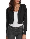 GRACE KARIN Women's Shrug Sweaters Button Down Bolero Shrug Jacket Cardigan Black L CL2000-1