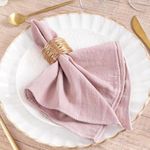 MLMW Fall Cloth Napkins Thanksgiving Linen Cotton Cloth Dinner Napkins Set of 6 Dusty Pink 17"×17" Rustic Table Napkins for Christmas Wedding Party Fall Decor