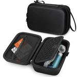 MEDMAX Hard Shell Case for Asthma Inhaler, Protective Portable Shockproof Anti-Scratch Medicine Travel Carrying Case with Clip and Handle Strap Compatible with Chamber Inhaler Spacer Masks, Black