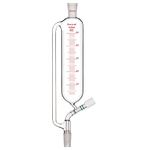 stonylab Graduated Pressure Equalizing Addition Funnel, Borosilicate Glass Dropping Funnel with 24/40 Joint and High Vacuum Valve for Laboratory Glass Additional Funnel, 500 ml