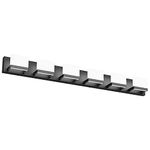 Tipace LED Modern Matte Black Bathroom Vanity Lights Over Mirror 6 Lights Up and Down Black Bathroom Vanity Light Fixtures 6000K