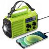 Solar Hand Crank Radio, 5-Way Powered AM/FM/SW Emergency Radio for Outdoor with 5000 mAh Capacity Battery, Portable Radio with USB Charger, LED Flashlight, Reading Lamp, SOS Alarm and Compass Green