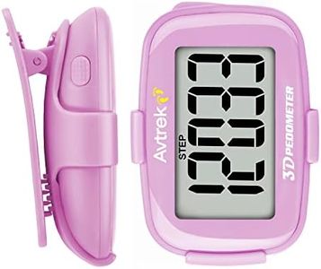 AVTREK Accurate 3D Step Counter with LED Backlight Pocket Pedometer for Walking Or Running Outdoor Hiking Activities (Pink)
