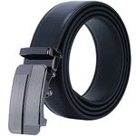 Labnoft Men's Auto Lock Pu Leather Belt (BELT-047-Black)