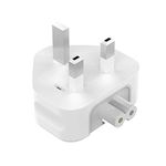 UK Plug for A-pple Macbook Charger Adapter, DGTRD Mac UK AC Adaptor Wall Plug Travel Adapter Duck Head with Fuse for MacBooks Pro Air, 12W 30W 35W UK iBook iPod iPad iPhone USB Power Adapter etc