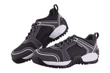 Karam FS251 Grey Microfiber PU Leather Lightweight Safety Shoes for Men | Double Density, Antistatic, Antislip & Abrasion Resistance with Fiber Toe Cap | Size-09