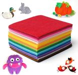 50 Pcs Felt Sheets for Crafts, 4x4 inch Multi Colored Felt Fabric Sheets for DIY, Sewing & Furniture Projects, 1mm Thick Felt Sheets