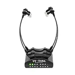 TV Ears Digital Wireless Headset System - Dual Wireless Headset for TV - Ideal for Seniors & with Hearing Impairments, Infrared - 2 Pairs RF Transmitter Headsets for TV - Compatible with All TV Brands
