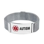 LSxAB Medical Alert Autism ID Bracelet for Mens Women Emergency First Aid Seniors Health Alarm Adjustable Magnetic Clasp Stainless Steel Wristband Bracelets