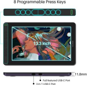 HUION Kamvas 13 Graphics Tablet – Violet Drawing Display