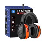 PROHEAR 033 2.0 Upgraded Bluetooth Hearing Protection AM FM Radio Headphones - 31SNR Noise Reduction Ear Muffs with Long-Lasting Stable Rechargeable Battery - 50 Hrs for Mowing Snowblowing - Orange