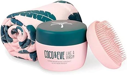 Coco & Eve That’s A Wrap Hair Mask Bundle - with Tangle Tamer and Microfiber Hair Towel Wrap. Deep Repairing Hair Masque with Argan Oil and Shea Moisture