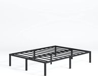 Zinus Yelena 36cm Classic Metal Platform Bed Frame with Steel Slat Support, Black, Super King