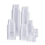 [200 Sets - 1 oz.] Disposable Portion Cups With Lids, Souffle Cups, Jello Shot Cups, Condiment Sauce Containers