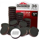 Non Slip Furniture Pads X-PROTECTOR - 36 pcs 1" Furniture Pads! The Best Furniture Grippers - Self-Adhesive Rubber Feet Couch Stoppers - Ideal Furniture Floor Protectors to Keep Furniture in Place!