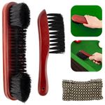 AUEAR, Set of 3 Billiards Pool Table and Rail Brush Set with Billiard Cue Snooker Cloth Cleaner (Brown Color)