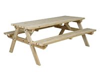 FORTEM Traditional Pub and Garden Style Bench - Commercial Grade - Heavy Duty - Pressure Treated - Handmade Wooden Outdoor Garden Furniture in UK (6ft, Light Green (Natural))