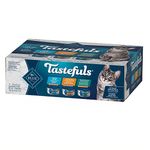 Tastefuls Natural Wet Cat Food, Chicken, Turkey/Chicken and Ocean Fish/Tuna Pate Variety Pack 5.5 oz 12 ct.