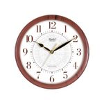 Ajanta Quartz Plastic Real Silent Sweep Movement Designer Analog Clock (Brown, 341X51X341Mm)