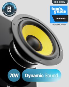MAJORITY D40X Bluetooth Bookshelf Speakers – Wireless Stereo Audio