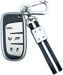 ShuDay Key Fob Case Cover Compatible With Jeep Grand Cherokee Renegade Compass Chrysler 200 300 Dodge Ram RAM Durango Charger Challenger Journey Darts Fiat Accessories (Silver Suit)