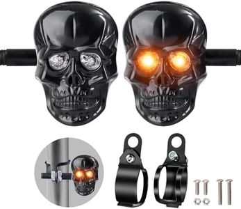JinRui-T Motorcycle Turn Signals Led Skull Blinkers 10mm Screw Indicator Light Universal for Harley Honda Kawasaki Suzuki Triumph 2PCS