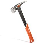 Vanquish 11 Oz Titanium Framing Hammer with Smooth Face One Piece Forged Rip Claw Hammer with Magnetic Nail Holder and Rubber Grip Handle - 0536