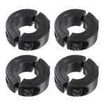 HARFINGTON 4pcs Shaft Collar for 5/8" Rod 1-5/16" OD 7/16" Width Black Oxide Plating Double Split Axle Clamp-On Collar with Set Screw