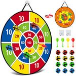 26 Inches Kids Dart Board Set, Dart Board for Kids, Double Sided with 12 Sticky Balls, Indoor Outdoor Party Games Toys for 3 4 5 6 7 8 9 10 11 12 Year Old Boy Girl and Adult