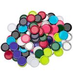 IGOGO Bottle Caps Craft Bottle Stickers for Hair Bows Pendants Scrapbooks 1 Inch (Mixed Colors 100pcs (10colors x 10pcs)) by IGOGO