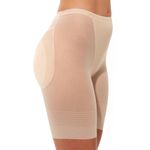 FF Foam Padded Panty with Removable Butt Pads, Booty Boosting, Thigh Slimmer Shapewear, Champagne, Medium