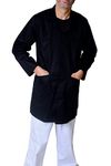 IBEX Unisex-Adult Poly Cotton Lab Coat for Technician Food Laboratory Warehouse Workwear Doctors Students Lab Work, Black, S