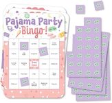 Big Dot of Happiness Pajama Slumber Party - Bingo Cards and Markers - Girls Sleepover Birthday Party Bingo Game - Set of 18