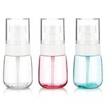 GIVITASOT 3pack Small Spray Bottle, 1oz Mini Spray Bottles, Empty Travel Spray Bottle, Fine Mist Plastic Spray Bottles (Clear+Green+Pink)